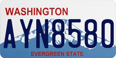 WA license plate AYN8580