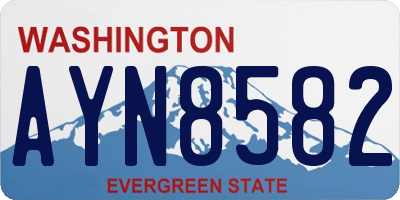 WA license plate AYN8582