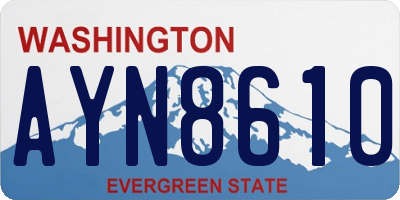 WA license plate AYN8610