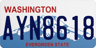 WA license plate AYN8618