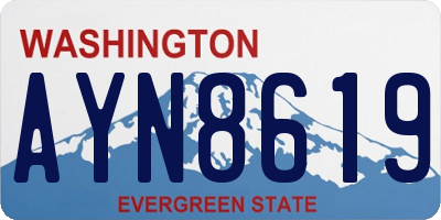 WA license plate AYN8619