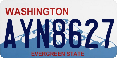 WA license plate AYN8627