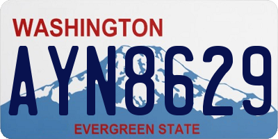 WA license plate AYN8629
