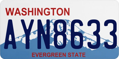 WA license plate AYN8633