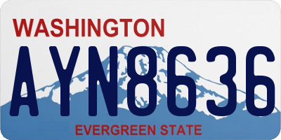 WA license plate AYN8636