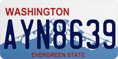 WA license plate AYN8639