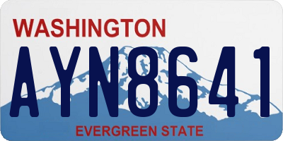 WA license plate AYN8641