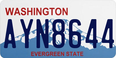 WA license plate AYN8644