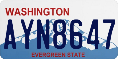 WA license plate AYN8647