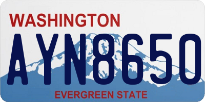 WA license plate AYN8650