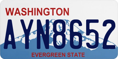 WA license plate AYN8652