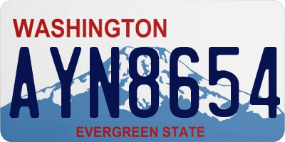 WA license plate AYN8654