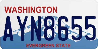 WA license plate AYN8655