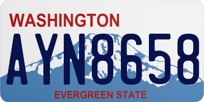 WA license plate AYN8658