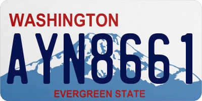 WA license plate AYN8661
