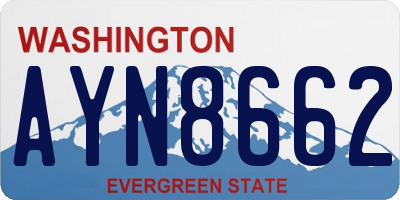 WA license plate AYN8662