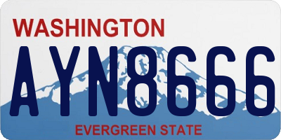 WA license plate AYN8666