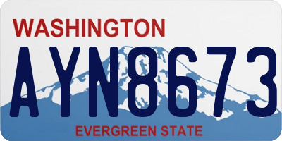 WA license plate AYN8673