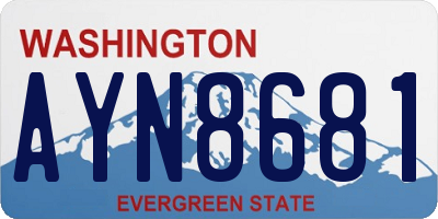 WA license plate AYN8681