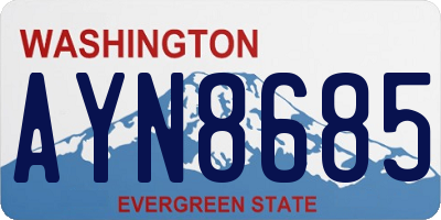 WA license plate AYN8685