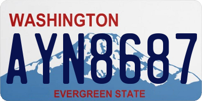 WA license plate AYN8687