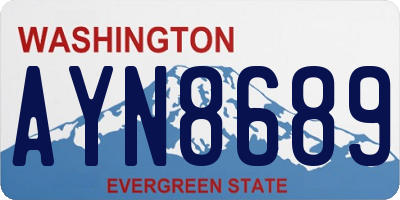 WA license plate AYN8689