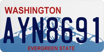 WA license plate AYN8691