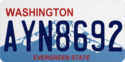 WA license plate AYN8692