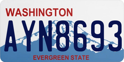 WA license plate AYN8693