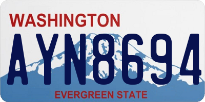 WA license plate AYN8694