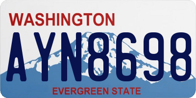 WA license plate AYN8698