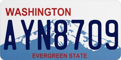 WA license plate AYN8709