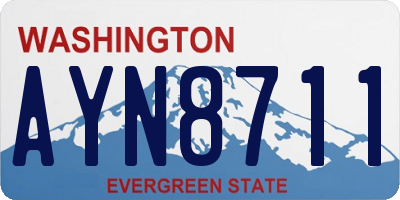WA license plate AYN8711