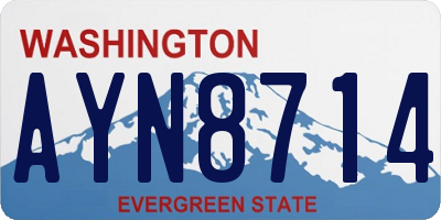 WA license plate AYN8714