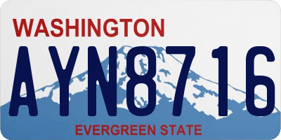 WA license plate AYN8716