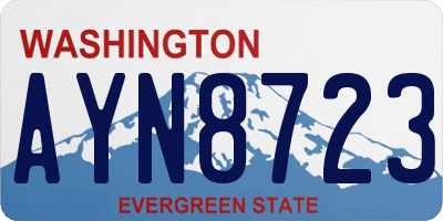 WA license plate AYN8723