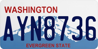 WA license plate AYN8736