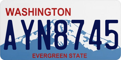 WA license plate AYN8745