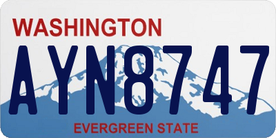 WA license plate AYN8747
