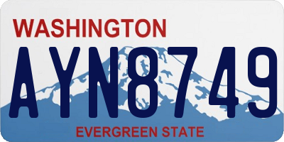 WA license plate AYN8749