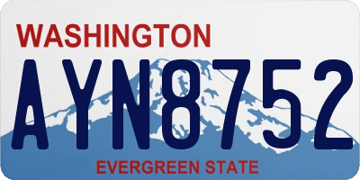 WA license plate AYN8752
