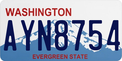 WA license plate AYN8754