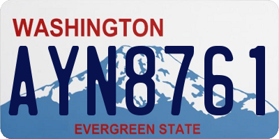 WA license plate AYN8761