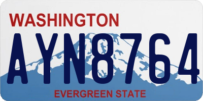 WA license plate AYN8764