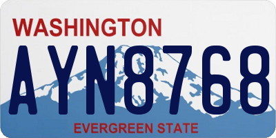 WA license plate AYN8768