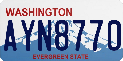 WA license plate AYN8770