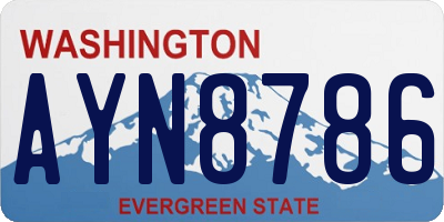 WA license plate AYN8786