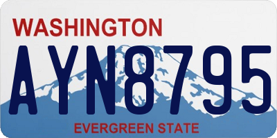 WA license plate AYN8795