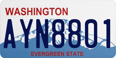 WA license plate AYN8801