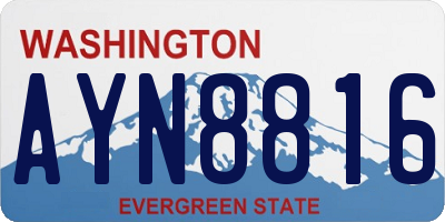 WA license plate AYN8816